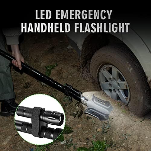 HUZSV 28-in-1 Survival Shovel,Multi-Tool Camping Shovel with Axe, Saw, Hoe - Image 3