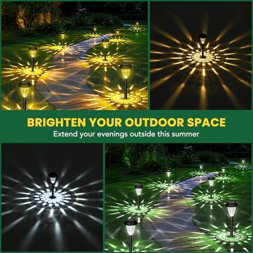 GIGALUMI Solar Lights Outdoor Waterproof Pathway Lights, 16 Pack Warm White - Image 2