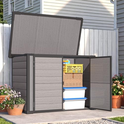 U-MAX Resin Outdoor Storage Cabinet, 23 Cu.Ft Horizontal Box with Base - Image 4