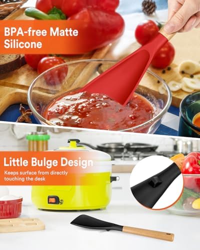 Badiano Silicone Cooking Spoon for Nonstick Cookwares, Multi-function,13.4" - Image 5