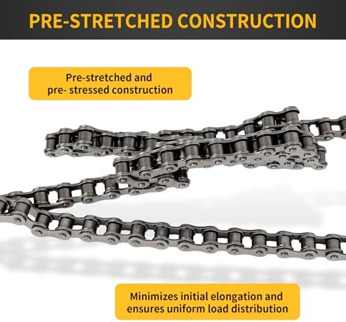 #41 Roller Chain 20 Feet for Gate Openers, Carbon Steel Operator Chain Replacement for Extension Automatic Sliding Gate Opener, Garage Hanger Door, Include 5 Connecting Links - Image 3