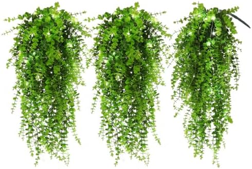 RECUTMS Hanging Plants Outdoor UV Resistant Faux Draping Green Plants 3Pack by RECUTMS