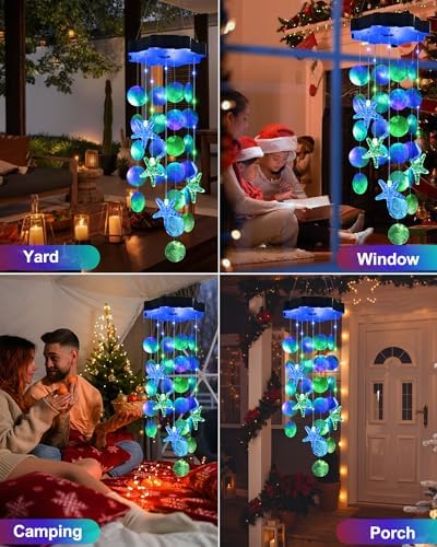 Toodour Solar Wind Chimes for Outside, Gifts for Mom Grandma Women Girls - Image 5