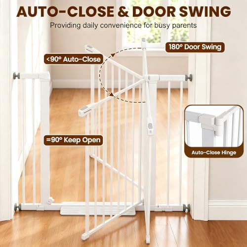 Mumeasy Baby Gate with Door, 26-40" Pressure Mounted Dog Gate for Doorways - Image 5