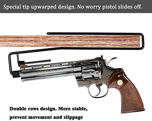 StrongTools Handgun Hanger, Pistol Rack for Gun Safe Shelf or Bookshelf, Pistol Organizer for Displays and Cabinet (4 Packs for 8 Guns) - Image 3