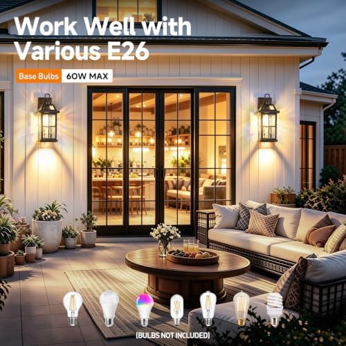 14 '' Outdoor Lights for House 2 Packs, Brown Exterior Light Fixtures - Image 5
