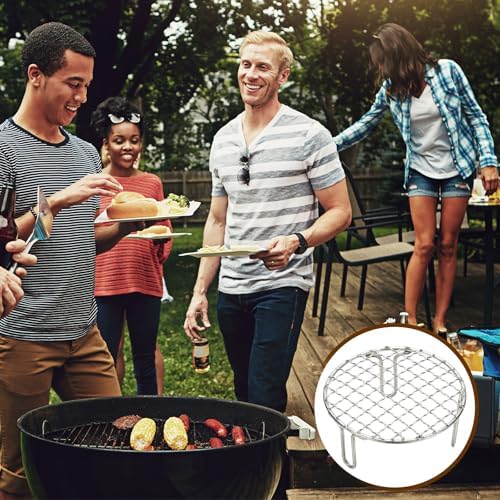 uxcell 7 Inch Round Cooking Rack, Stainless Steel Canning Racks with Legs, Barbecue Mesh Grill for Baking Cooling Steaming Cookware - Image 6