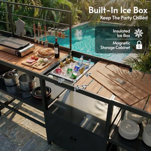 Modular Outdoor Kitchen Island with Sink, 4Pcs Aluminum Outdoor Kitchen Kit - Image 6