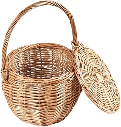 Basket Park Picnic Wicker Shopping Basket Picnic Leisure Simple Rattan Furniture Snack Storage Camping Outdoor Decor by Unknown