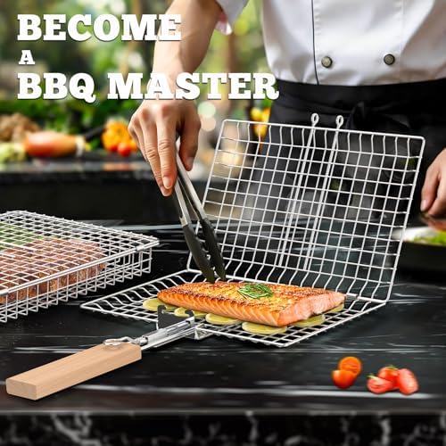 Nesting Grill Basket Set, BBQ Accessories, Outdoor Camping, Gifts for Men - Image 4