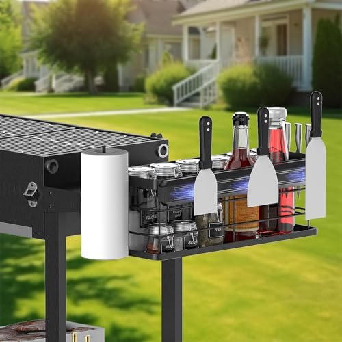 DTUQYX Griddle Caddy for Blackstone,Space Saving Blackstone Griddle Accessories, BBQ Grill Storage Organizer with Magnetic Knife Holder/Paper Towel Holder/Tool holder by DTUQYX