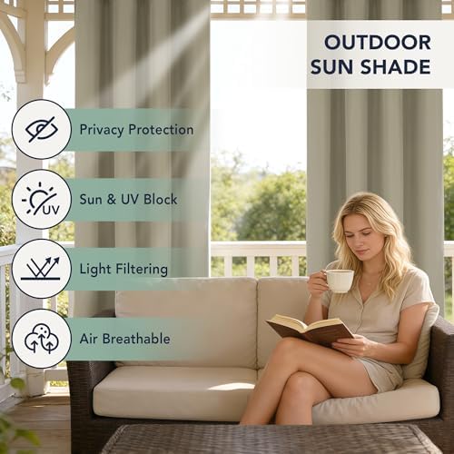 Patio Curtains Outdoor Waterproof, 6-Panels, Privacy Drapes - Image 3