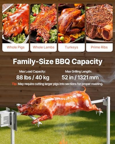 VEVOR Rotisserie Grill, N52"-88 Electric Rotisserie Grill Kit - Image 3