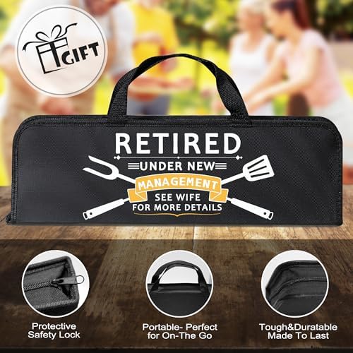 Retirement Gifts for Men, Retired Gifts for Men, Dad, Grandpa, Coworker, Teacher, Boss, Grilling Accessories, Heavy Duty Stainless Steel Grill Set BBQ Grill Tools for Outdoor Grill with Aluminum Case - Image 4