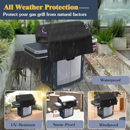 Built in Grill Cover for Outdoor Grill, 42 Inch BBQ Grill Top Cover for Most 4 Burner Built in Grill, Heavy Duty Waterproof Outdoor Kitchen & Grill Head Cover - 42" W x 28" D x 24" H - Image 6