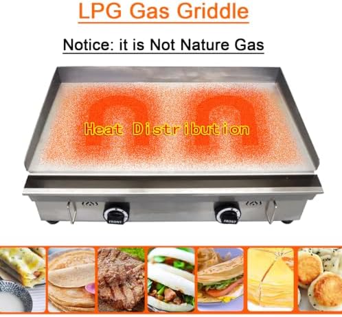 Stainless Steel 2800Pa LPG Grill Griddle 122°F-572°F Adjustable - Image 3