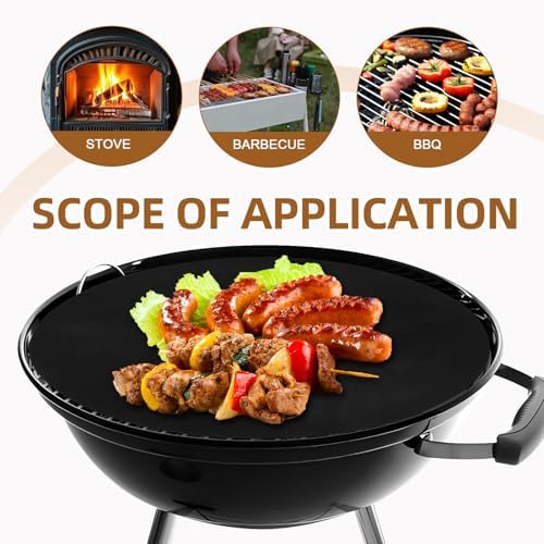 Hemoton 2-Pack Round Silicone Bbq Grill Mats 15.74In Nonstick Reusable Cooking Pads for Outdoor Gas Charcoal Electric Grills Heat Resistant Grill Mat - Image 5