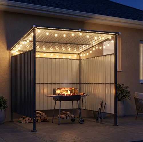 Aoxun 6x6FT Outdoor Shed Grill Shed, Grill Gazebo, Black - Image 3