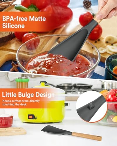 Badiano Silicone Cooking Spoon for Nonstick Cookwares, Multi-function,13.4" - Image 5