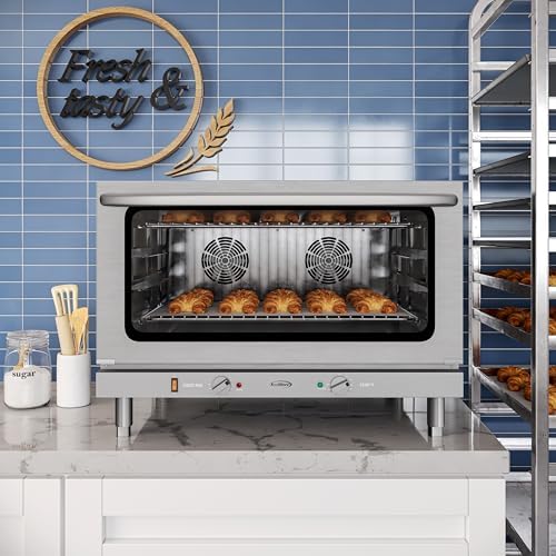 KoolMore 32 in. Commercial Countertop Convection Oven, Holds Full Size Pans, 4 Racks and 3500W of Power, 240V in Stainless-Steel, ETL Listed for Safety and Sanitation (KM-CTCO-44) - Image 4