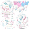 168Pcs Pink and Blue Hot Air Balloon Gender Reveal Party Supplies Serves 24 by Greencian