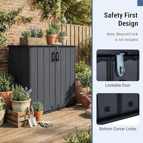 Tangkula 23.5 Cu.ft Outdoor Storage Shed with Lockable Door - Image 2