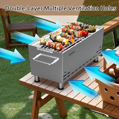 Portable Tabletop Charcoal Grill with Travel Bag, 170 Sq. In.Cooking Area - Image 5