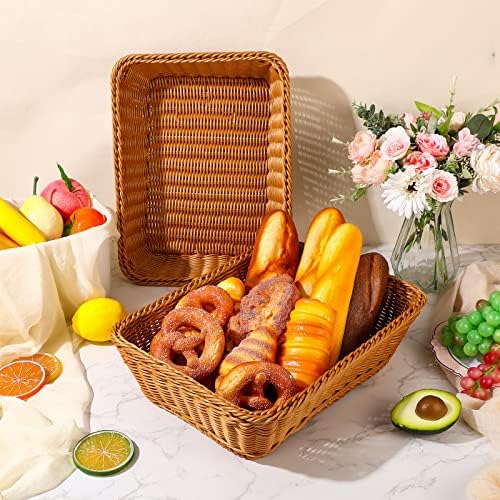 6 Pcs 17.7 in Large Wicker Bread Baskets, Woven Serving Basket for Kitchen - Image 4