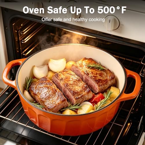 Enameled Cast Iron Dutch Oven Pot with Lid, 3 QT Small Dutch Oven - Image 3
