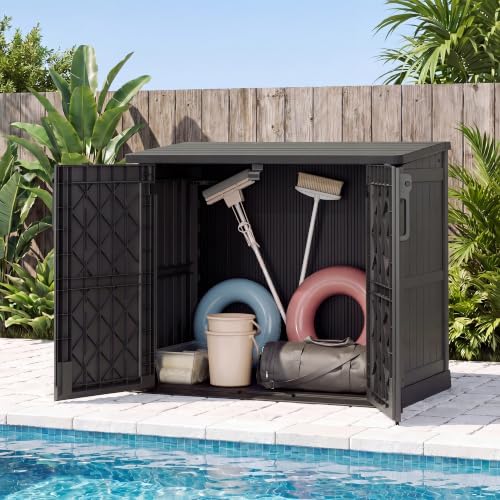 Bifanuo 36 Cu Ft Resin Outdoor Storage Shed, Horizontal Storage Cabinet - Image 4