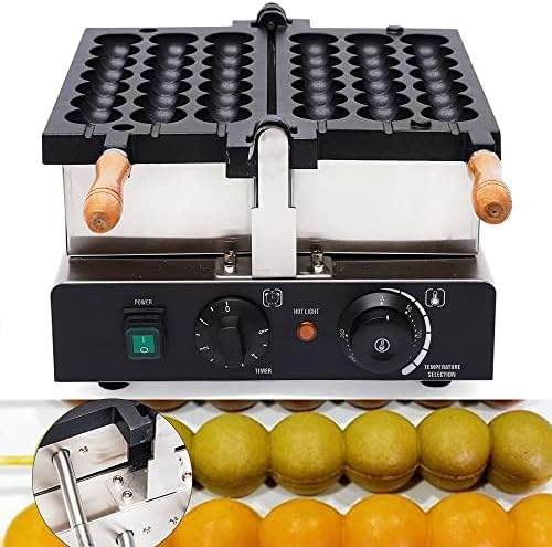 3-Grid Commercial Waffle Maker, 1500W Electric Mini Egg-Shaped Waffle Machine, Stainless Steel Waffle Iron Baker with Non-Stick Coating, 122-572℉ Temperature Adjustable - Image 7