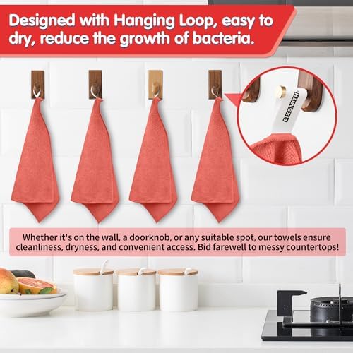 FIXSMITH Red Microfiber Cleaning Cloth -Pack of 8, Highly Absorbent Cleaning Rags, 16"X12" All Purpose Cleaning Towels for Housekeeping, Kitchen, Car, Lint Free and Reusable Microfiber Towels - Image 4