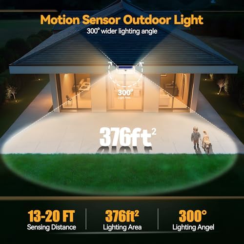 TECKNET 416 LED Solar Lights Outdoor Motion Sensor Waterproof 4200lm,2 Pack - Image 6