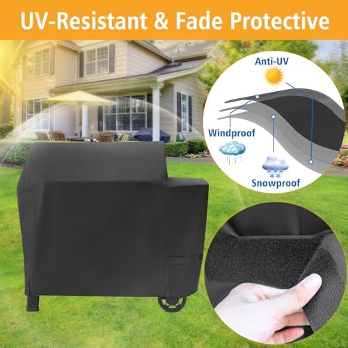 Grill Cover for Weber Searwood XL 600 Pellet Grill, 600D Waterproof - Image 4