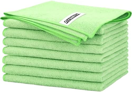 FIXSMITH Sage Green Microfiber Cleaning Cloth -Pack of 8, Highly Absorbent Cleaning Rags, 16"X12" All Purpose Cleaning Towels for Housekeeping, Kitchen, Car, Lint Free and Reusable Microfiber Towels by FIXSMITH
