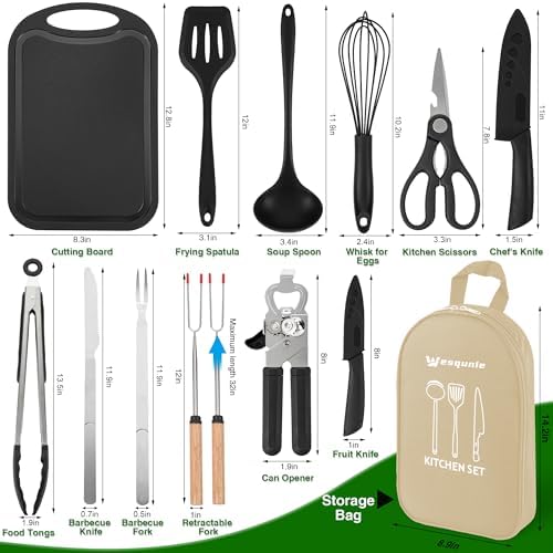 Wesqunie Camping Cooking Utensils Set, Cookware Set for Outdoor Hiking BBQ - Image 6