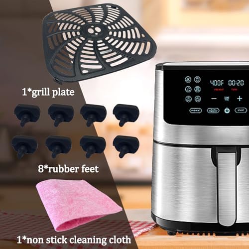 8QT Air Fryer Grill Plate for Gourmia GAF838 Digital Air Fryers, Upgraded Double Layer Nonstick Coating Air Fryer Grill Pan Crisper Tray Grate for Gourmia 8QT Air Fryer, Dishwasher Safe - Image 7