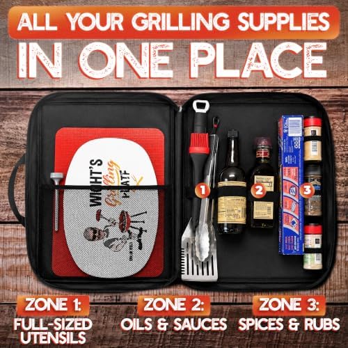 The Grillin' Buddy Grill Organizer|BBQ Accessories Storage Case|Water&Fireproof Carrying Bag| Multiple Compartments for Grill Tools, Spices & Sauces, Tailgating, Camping, RV, Boating & Backyard BBQ - Image 2