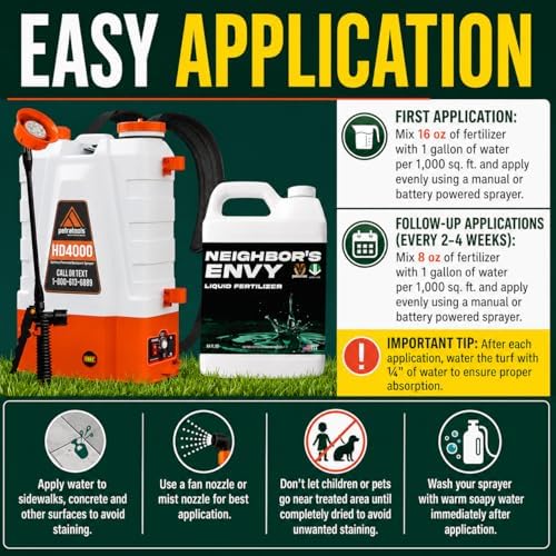 PetraMax Neighbors Envy Grass Fertilizer for Lawn w/ 4 Gal Battery Sprayer - Image 4