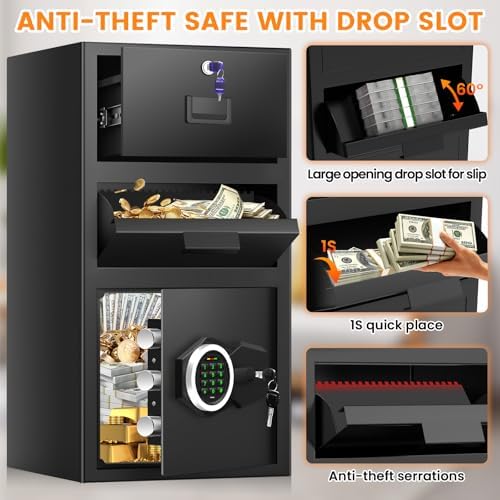 5.6 Cuft Drop Safe Box for Business, Money Safe with Quick Place Drop Slot - Image 2