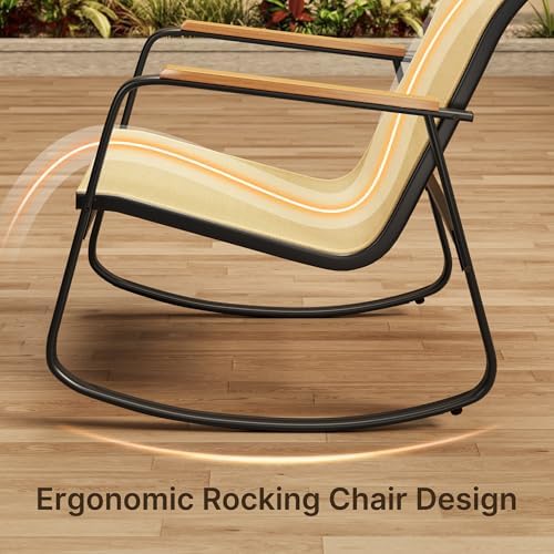 Ahomly Outdoor Patio Furniture Set 4 Pieces, Conversation Textilene, Brown - Image 2