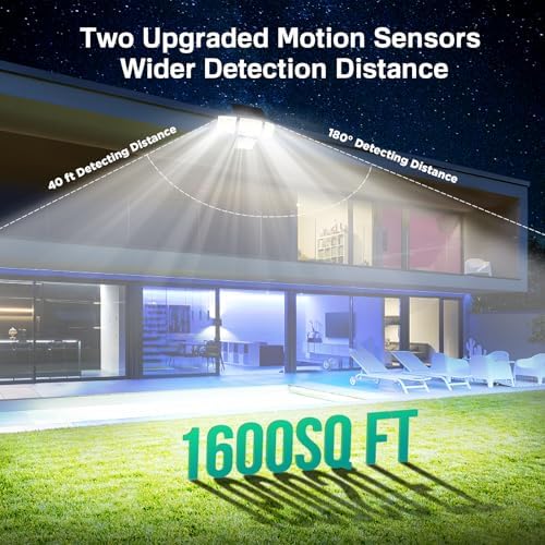 LYWALT Solar Outdoor Lights - 3000LM 188 LED Motion Sensor Outdoor Lights, 4 Heads Security Light,IP65 Waterproof, Easy Install,270°Wide Angle Flood Wall Light with 3 Modes for Backyard Yard - Image 3