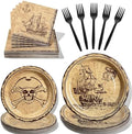 100 Pcs Disposable Pirate Tableware Set for 25 Guests by COSINIA