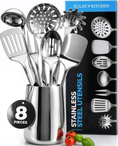 Zulay Kitchen Stainless Steel 8 Piece Cooking Utensil Set by ZulayKitchen