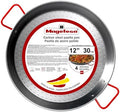 Magefesa 12" Carbon Steel Paella Pan – 30 cm - 4 Servings, Durable & Lightweight with Dimpled Surface, Ideal for Outdoor Cooking & Traditional Valencian Paella by Magefesa