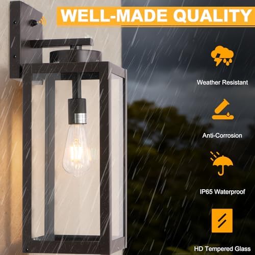20" Oil Rubbed Bronze Dusk to Dawn Outdoor Wall Lights with Closed Bottom - Image 5