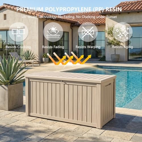 Outdoor Storage Box,180 Gallon Waterproof Deck Box [Upgraded 3.0] - Image 4