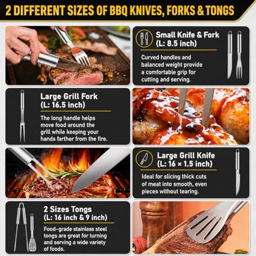 TAIMASI 34Pcs Heavy Duty Grill Accessories Grilling Gifts for Men - Image 5
