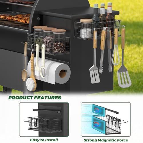 2 Set Magnetic Storage Bin with Paper Towel Holder for Traeger - Image 4