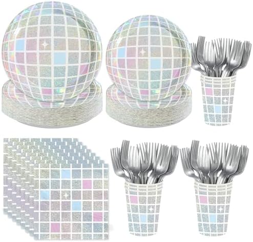 250Pcs Disco Party 70s Disco Party Supplies, Serves 50 by Greencian